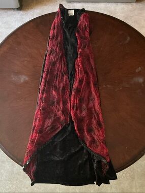 Velvet Red Winged Vampire Spiderweb - Red and Black Dress